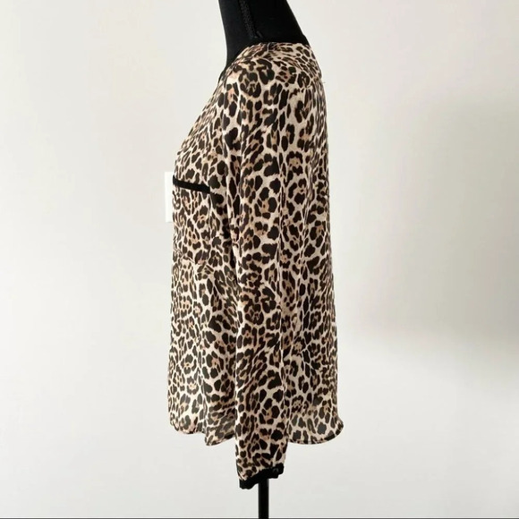 Zara Leopard Print Button Down Blouse - Picture 2 of 16